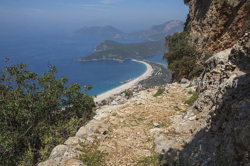 著名的利西亚路行人步行道，位于法提耶到kas mugla turkey之间